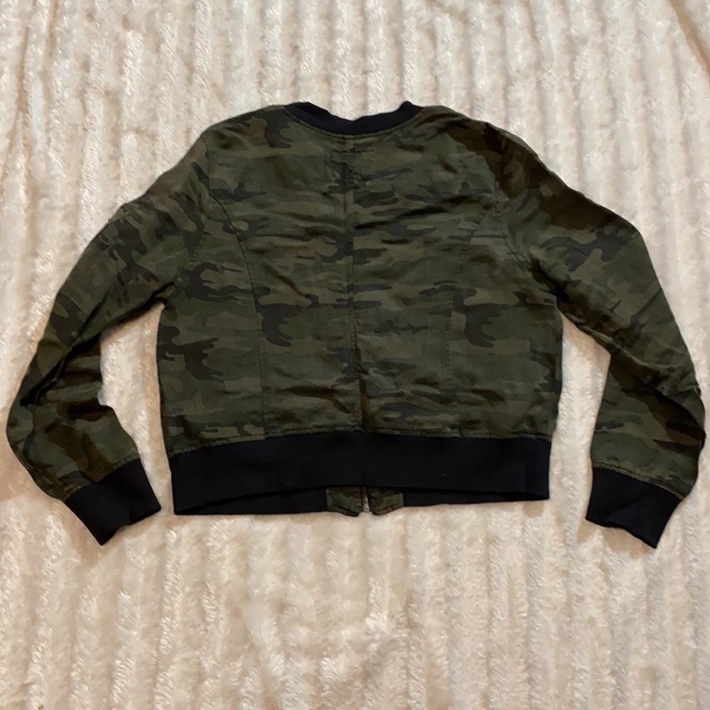 Camo Print Jacket Army Print Size Large Coat Long… - image 8